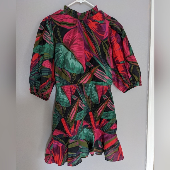 Farm Rio Midnight Leaves Mini Dress Size S NWT - Picture 4 of 4